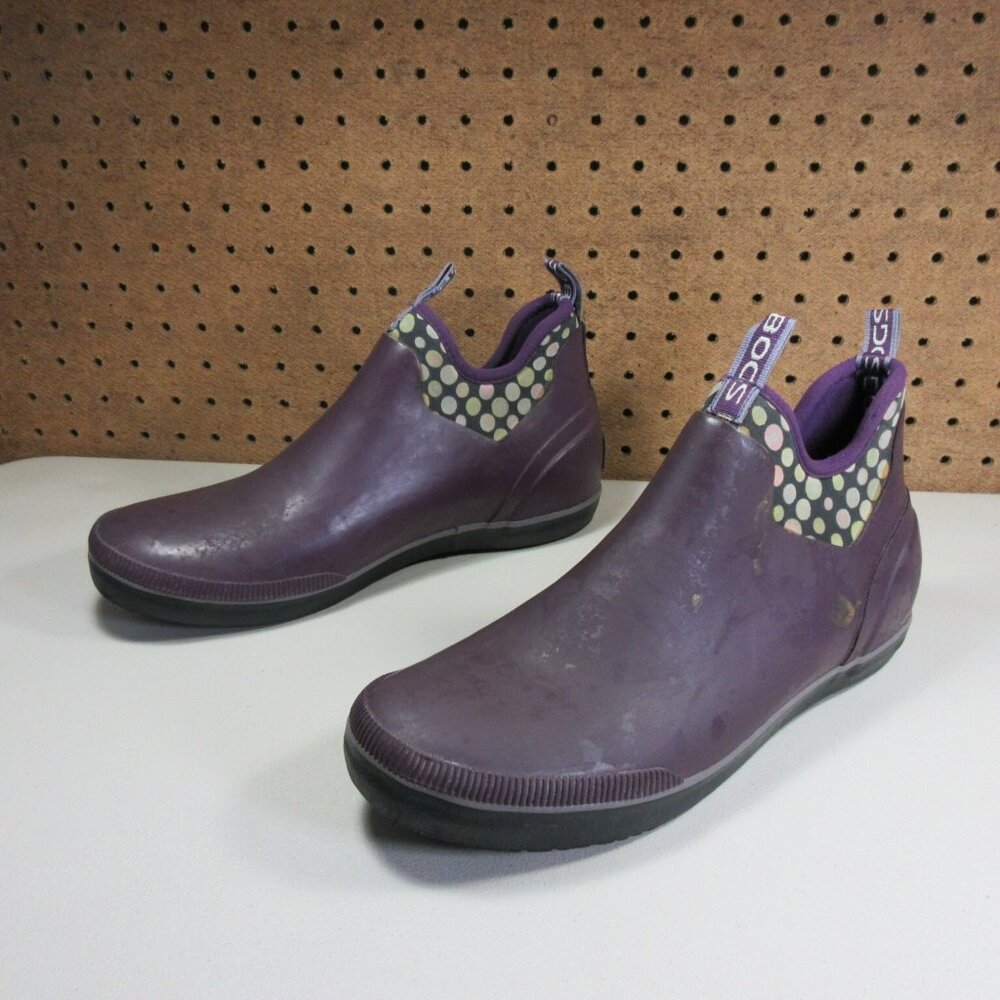 BOGS womens purple Mattie Dots Waterproof WP rain boots 11 M